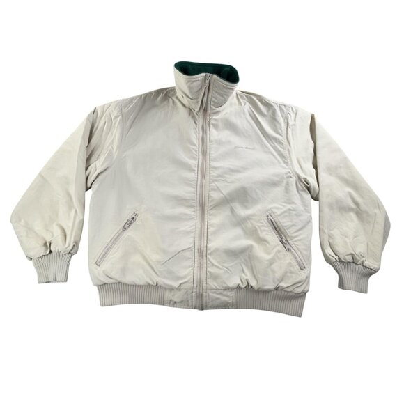 Eddie Bauer Jackets & Blazers - Vintage Eddie Bauer Jacket Womens Large White Windfoil Made USA Fleece Lined 90s